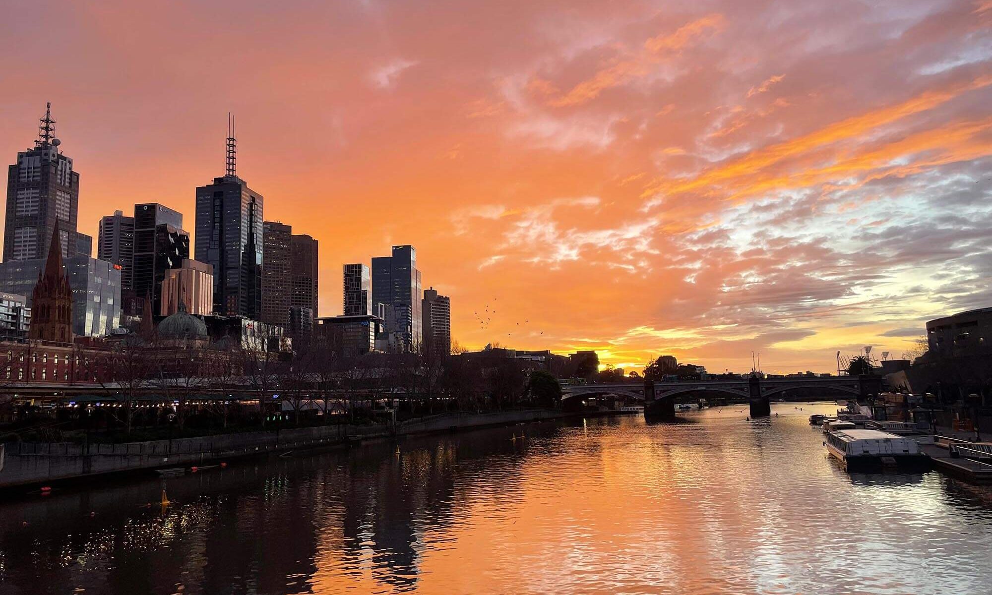 Yarra river sunrise Melbourne